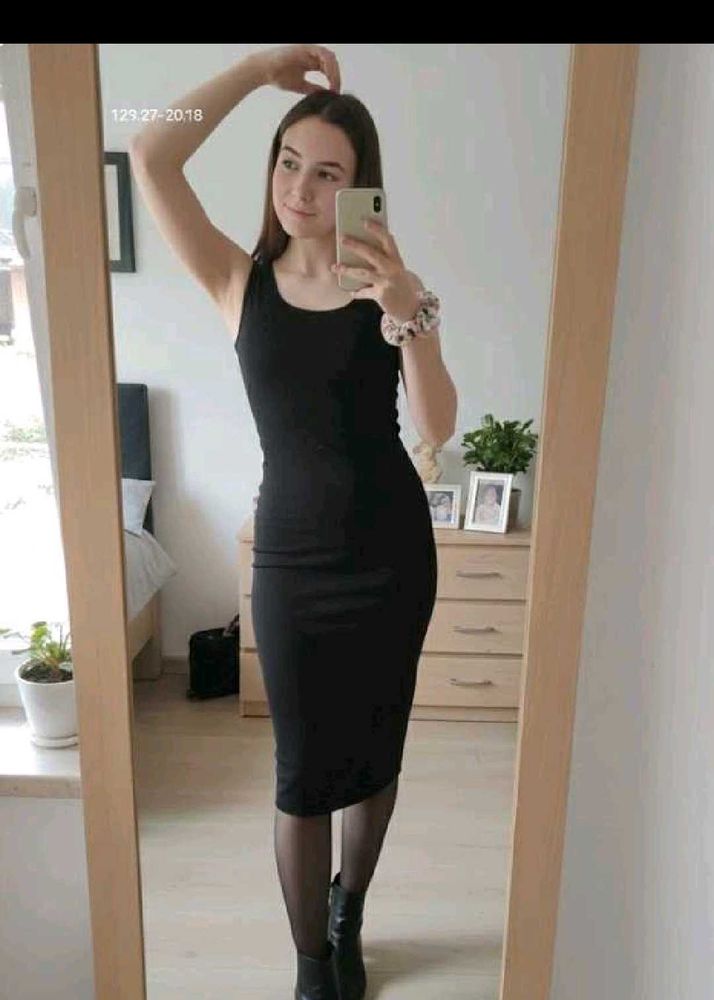 Black Bodycon Midi Dress