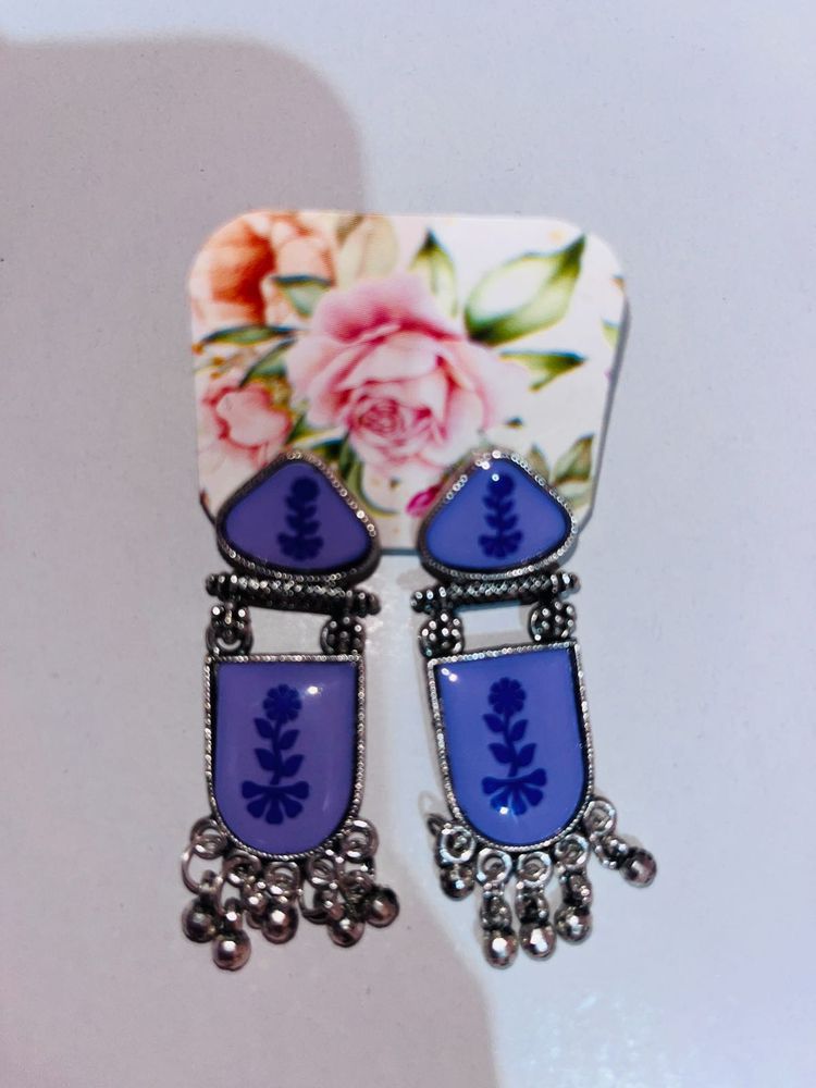 Purple Floral Earrings