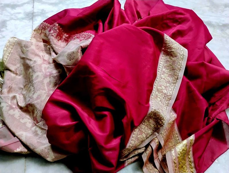 Maroon Colour Banarasi Silk Saree