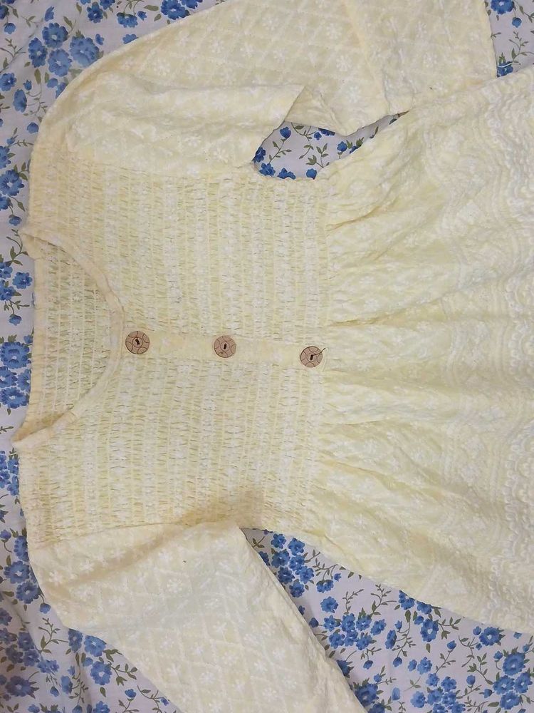 Light Yellow Button-Down Blouse