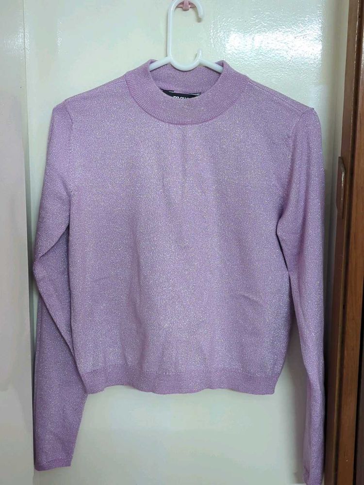 Sparkly Lavender Knit Top