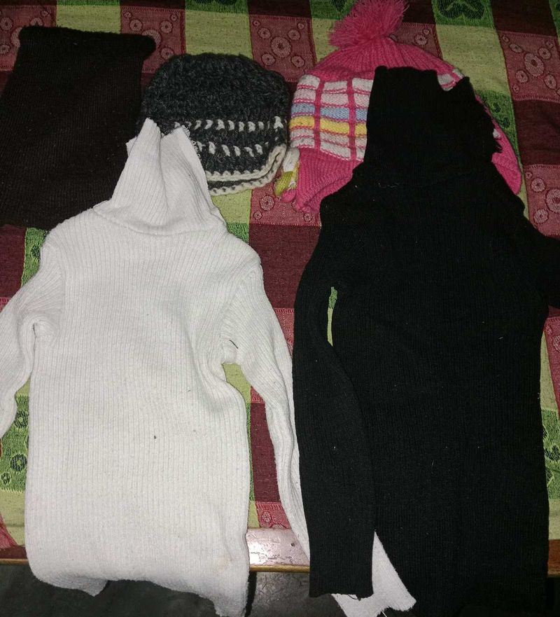 Black And White High Neck ,Caps