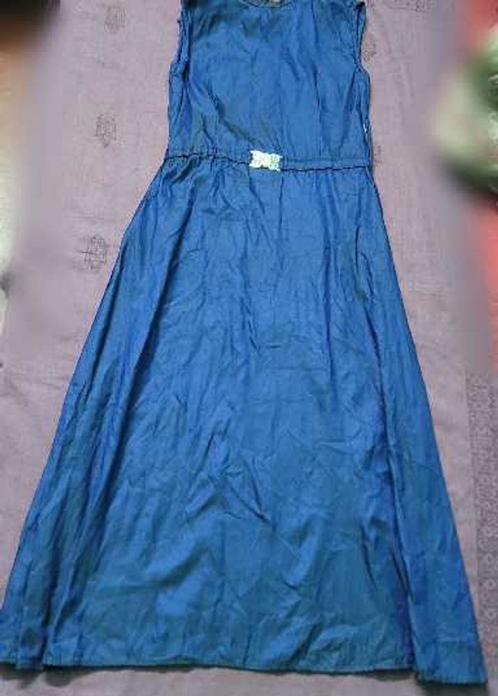 Blue Sleeveless Maxi Dress