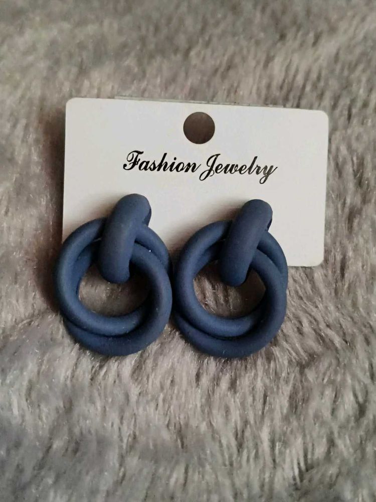Blue Knot Statement Earrings