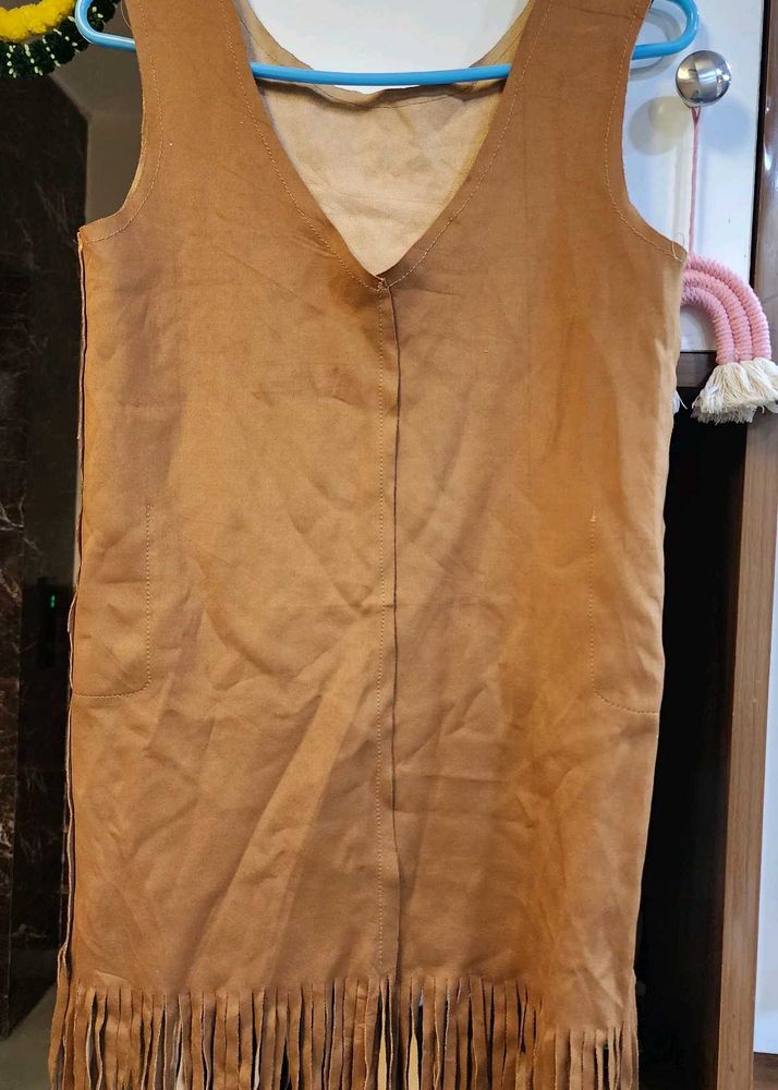 Fringe Suede Sleeveless Dress