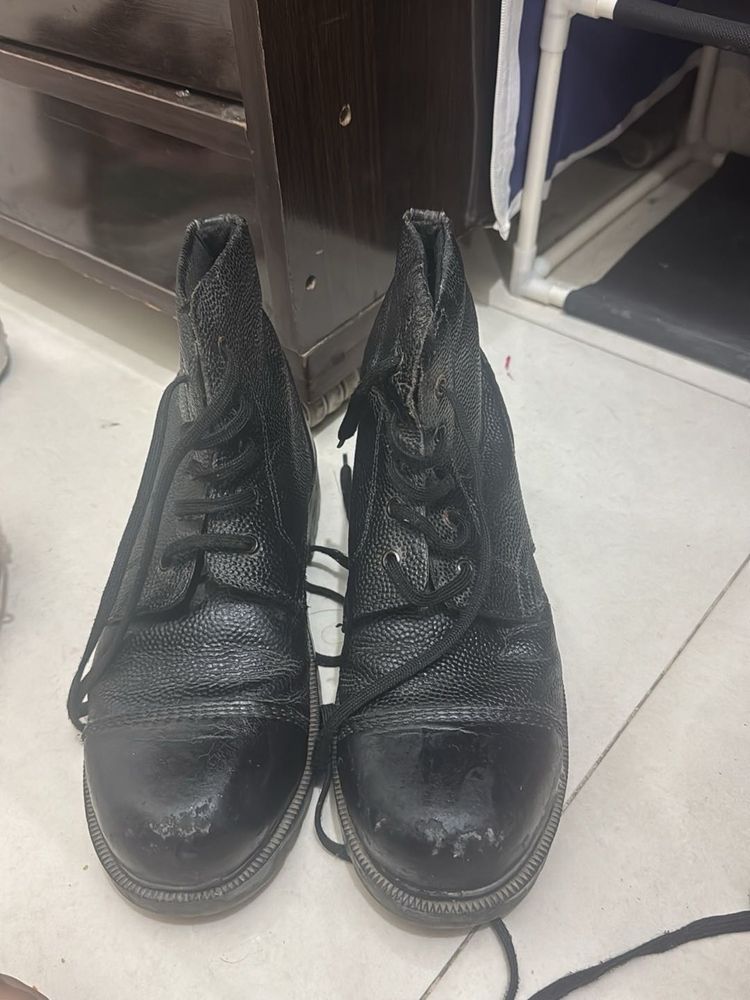 Black DM Shoes For Camping, Winter, Army