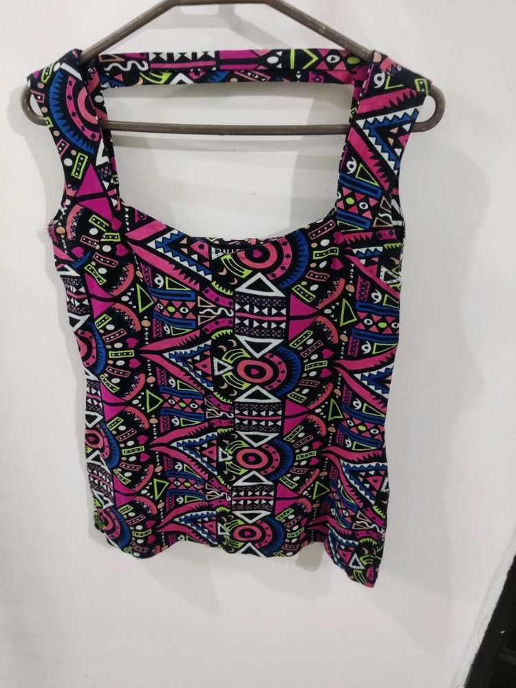 Funky Pattern Sleeveless Top