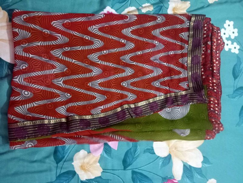 New Without Blouse Printed Saree
