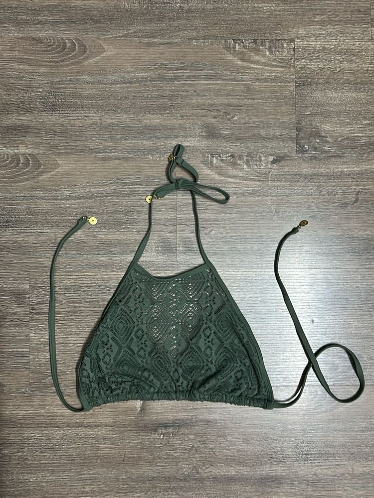Green Crochet Bikini Top