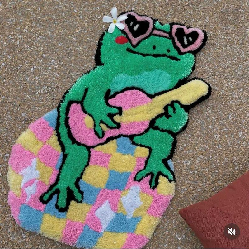 Frog Playing Guitar Rug