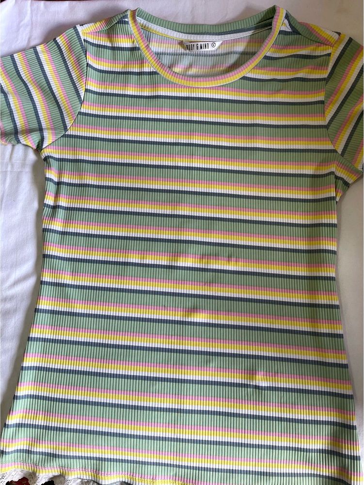 Ribbed Striped T-Shirt