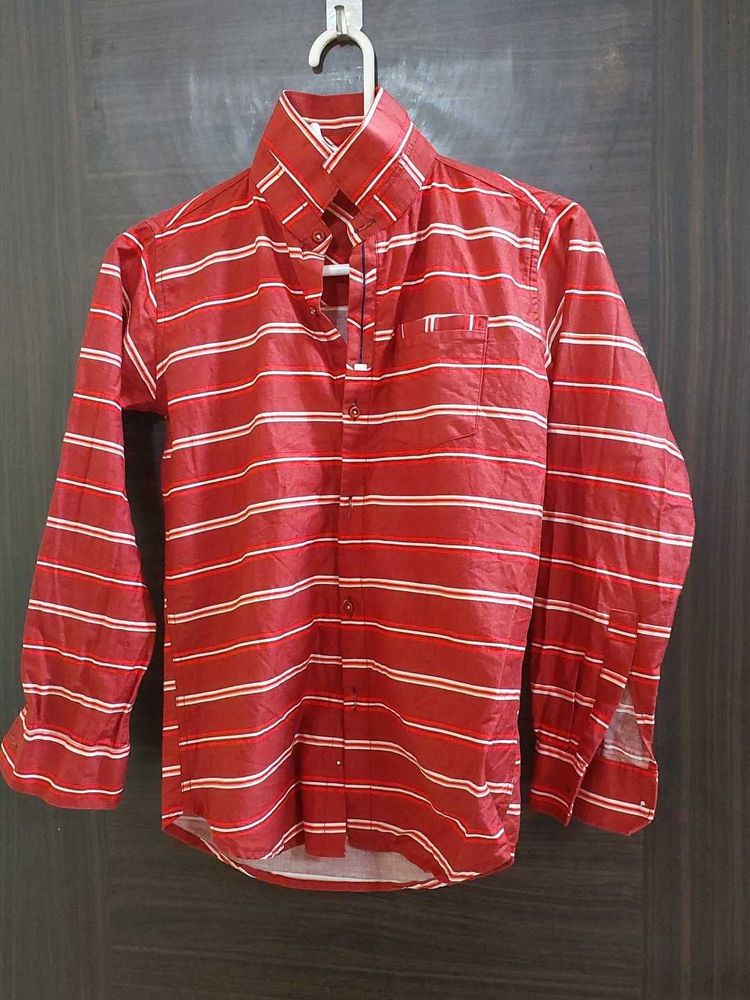 Red &amp; White Striped Button-Down