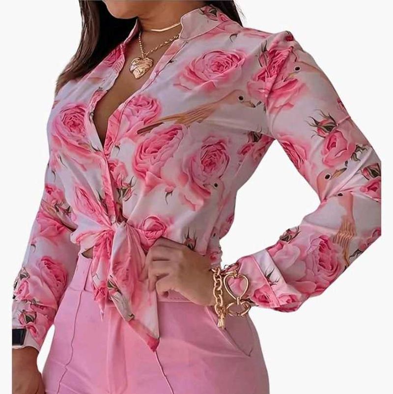 Brand New (Urbanic)Satin Floral Rose Pink Crp Top
