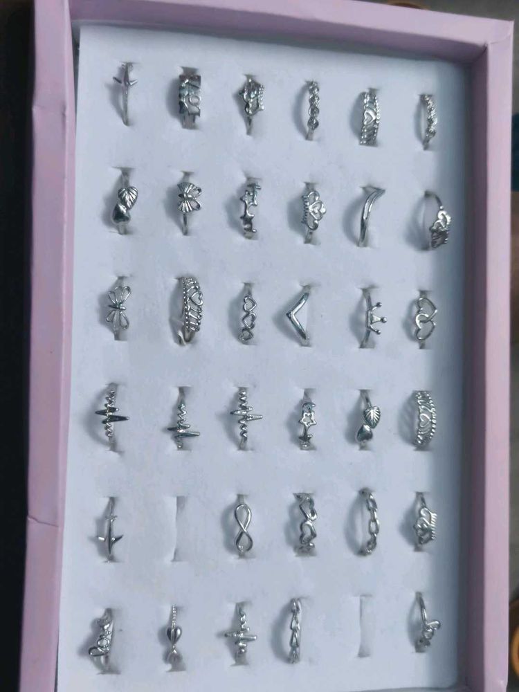 Sliver Plated Ring Pack Of 4