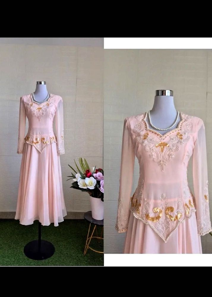 Pink Classic Embellished Dress❤️