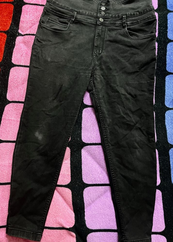 Hight Waist Slim Fit Black Jeans