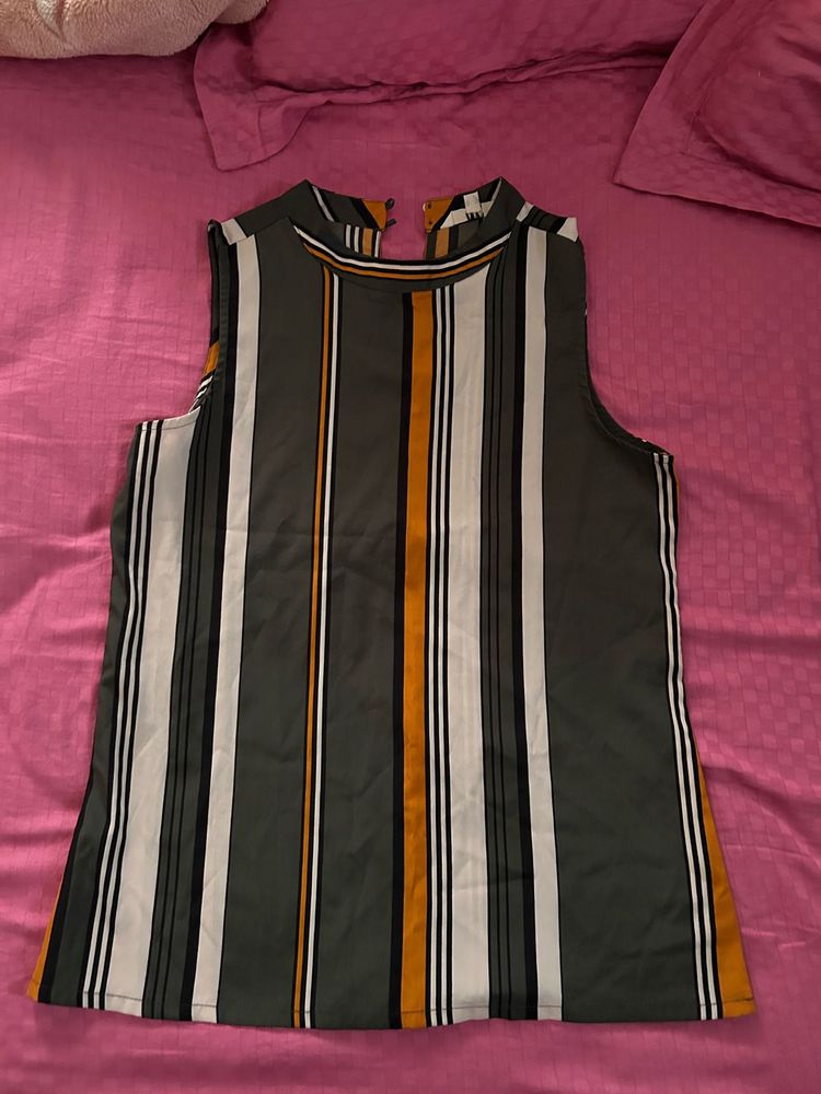 AND Sleeveless Striped Formal Wear Top