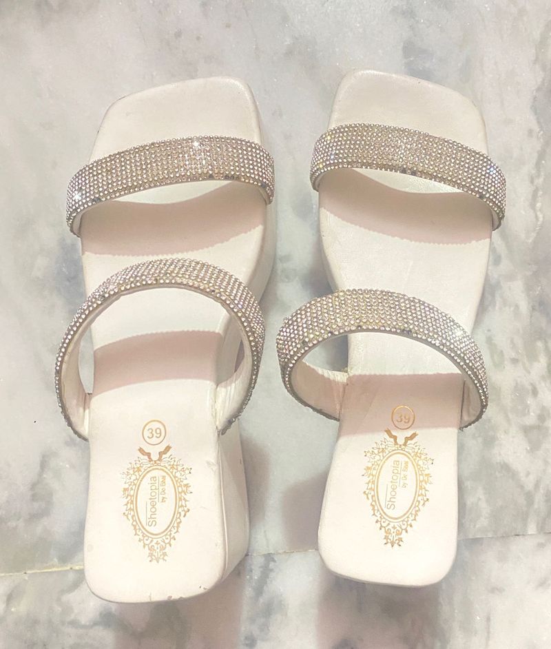 Rhinestone Strap Platform Sandals