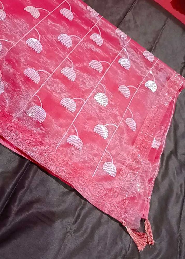 Bollywood stylish party wear organza saree