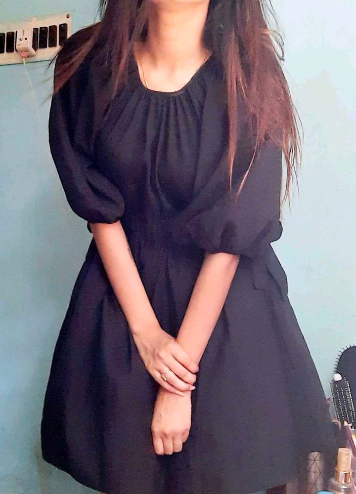 ZARA Black Tie-up Dress (Women&#39;s)