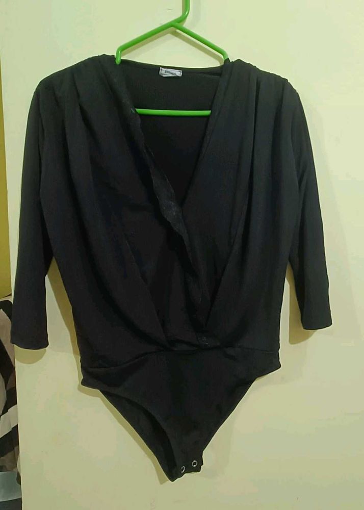 Black Bodysuit Top Bust 38