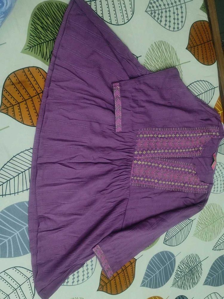 Purple Embroidered Kurta