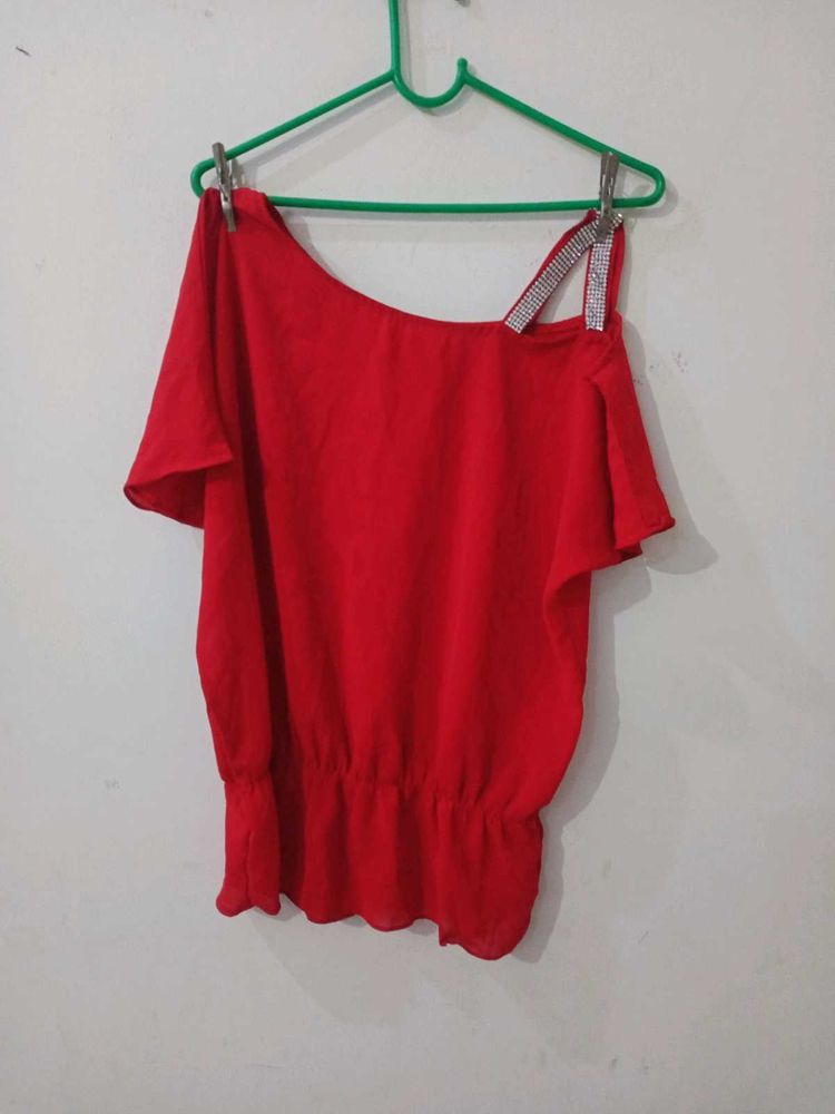 cute partywear stylish Red  Top