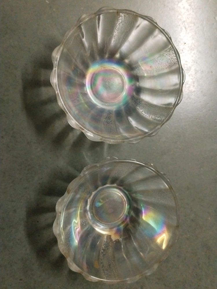 Holographic Glass Bowls Set Of 2