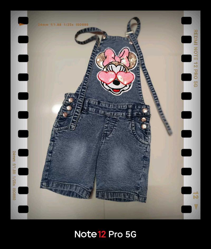 Denim Minnie Mouse Dungaree
