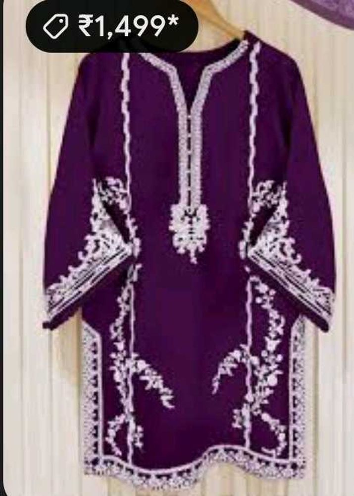 Purple Embroidered Kurthi 💜