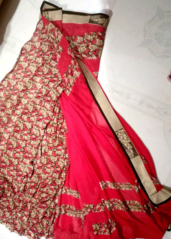 Vibrant Floral &amp; Pink Embellished Saree