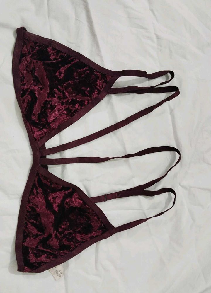 Burgundy Velvet Bralette