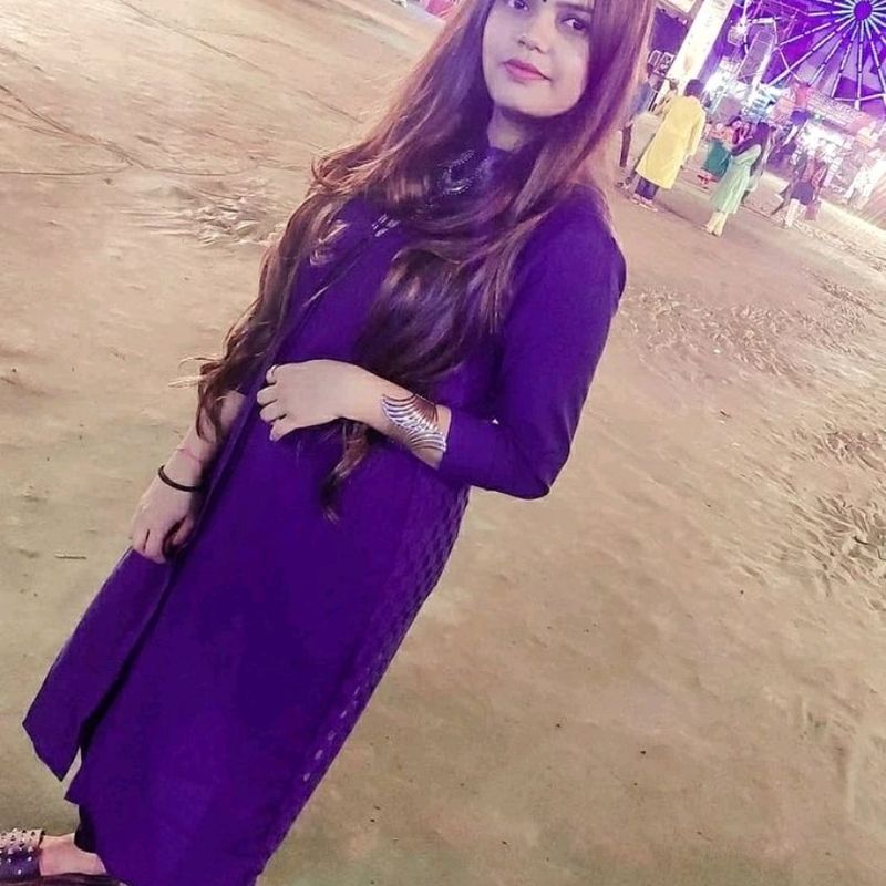 Blue Kurta With Net Pattern At Back Side