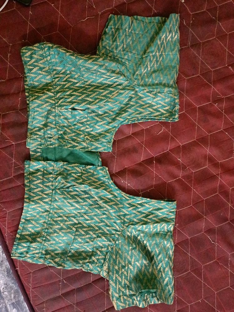 Sea Green With Golden Zari Work Blouse