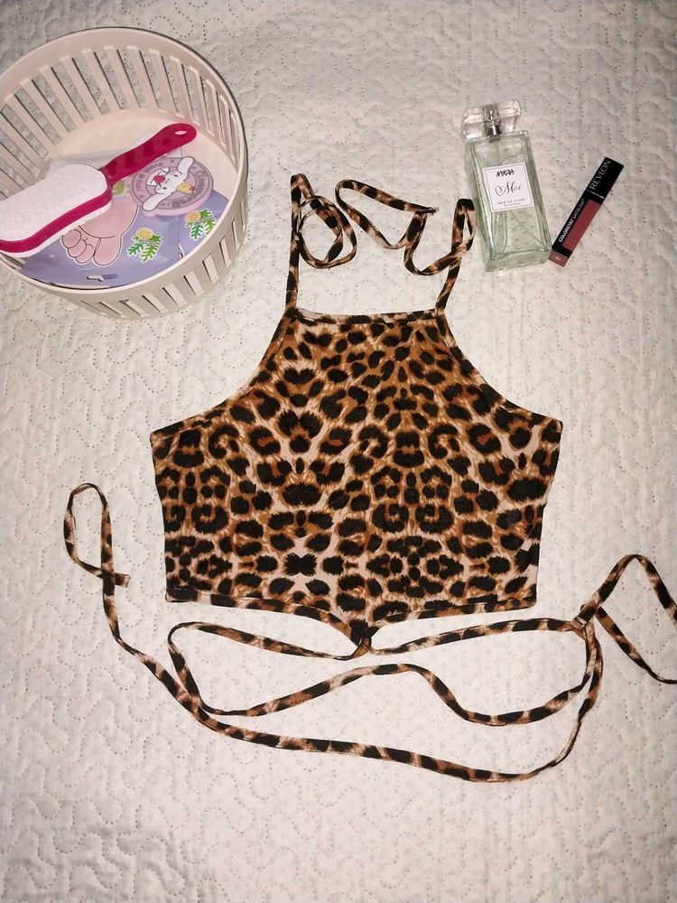 Leopard Print Halter Top