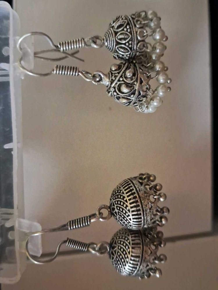 combo metal oxidised earrings