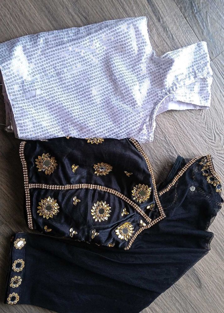 Gorgeous Blouse Combo Set Black And Withe