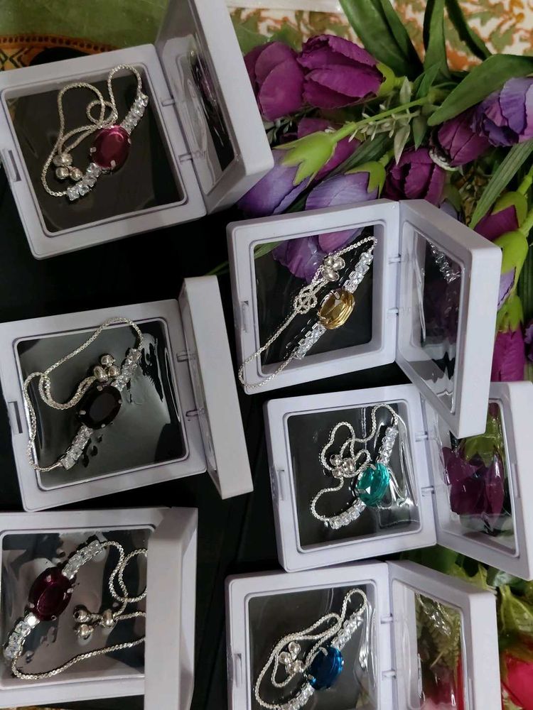 Colorful Gemstone Bracelet (Set of 6)