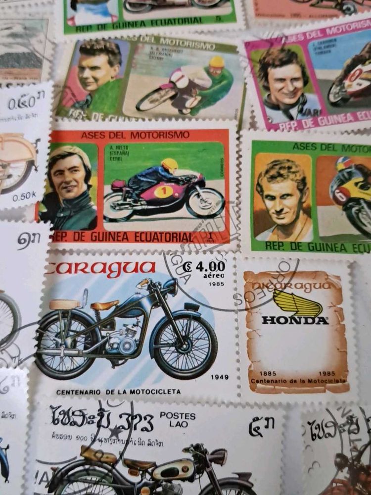 25 Motorcycle Bike Theme Stamps