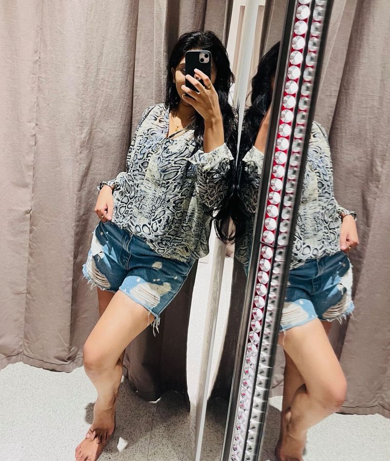 Zara Animal Print Blouse