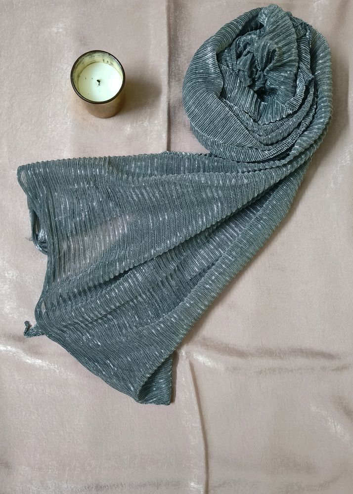 Pleated metallic Shimmer Hijab / Duppatta