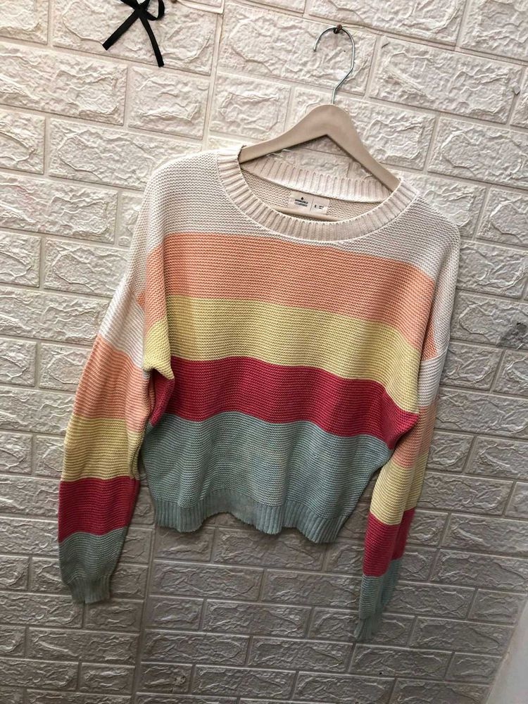 Striped Knit Pullover Sweater❤️