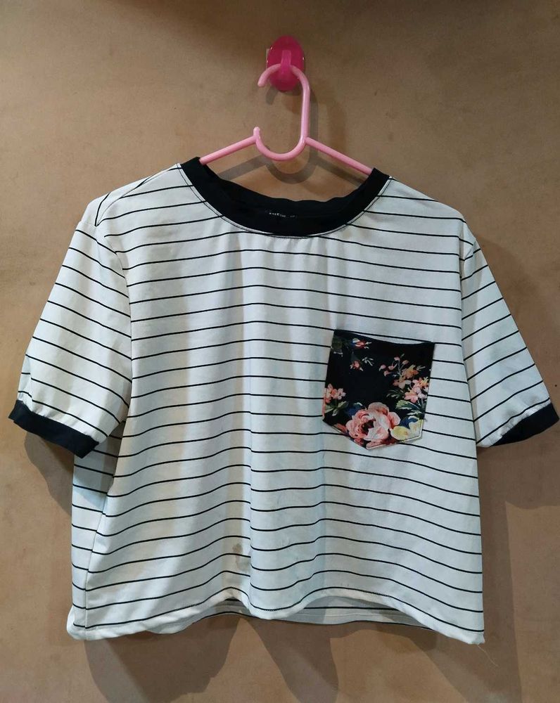 Black And White Stripped Tee