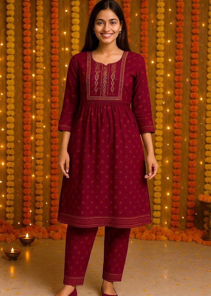 &#34;💃 Elegant Maroon Kurta Set | Ethnic Wear ✨&#34;
