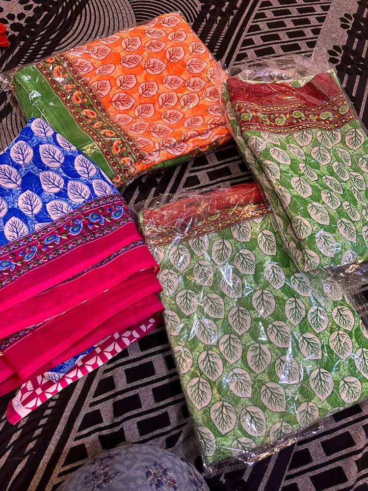 4 Combo Saree With No Blouse