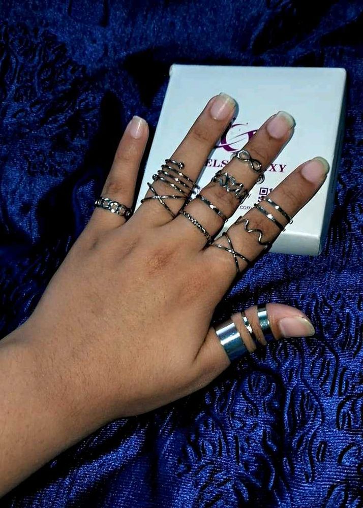 Elegant Silver Rings + FREE Hoop Earrings