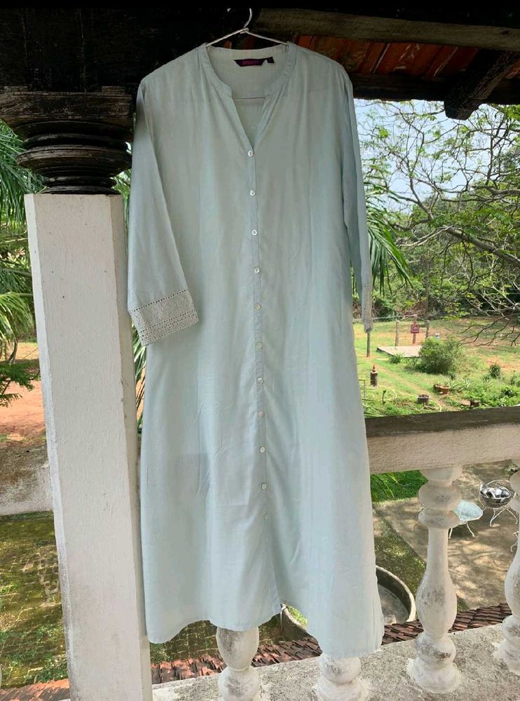 LIGHT SEA GREEN LONG KURTA OR DRESS