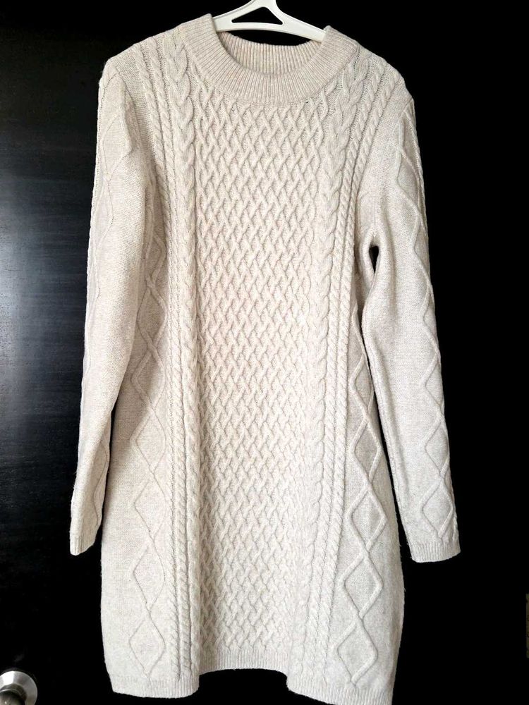 Knit Sweater Dress with Wool