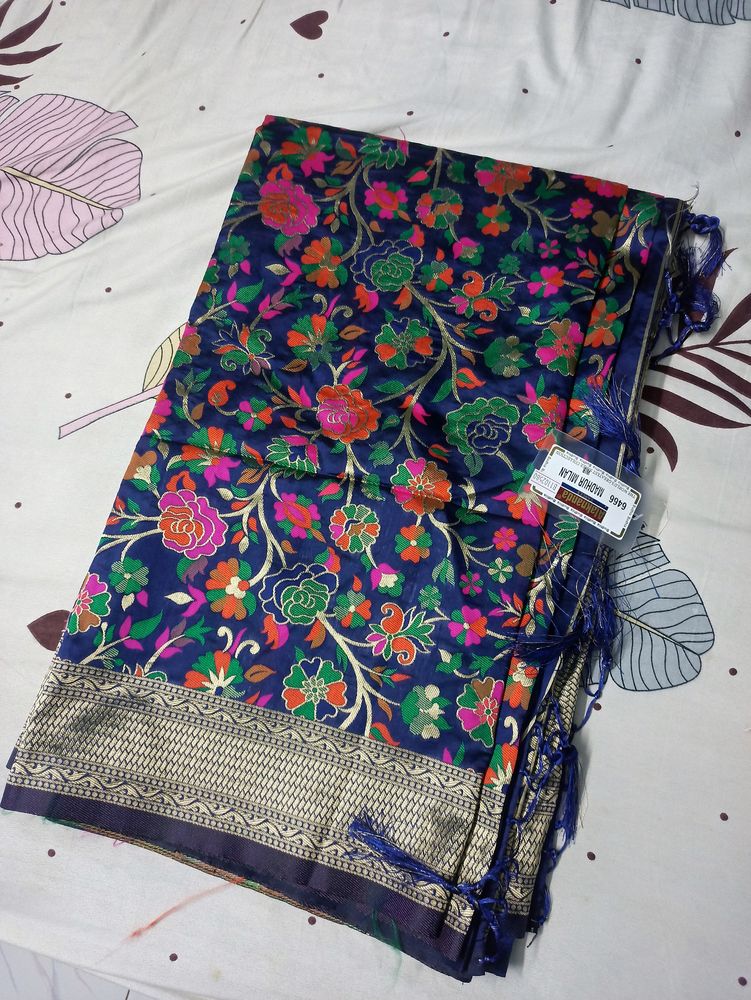 KASHMIRI PASHMINI SAREE WITH BLOUSE PIECE