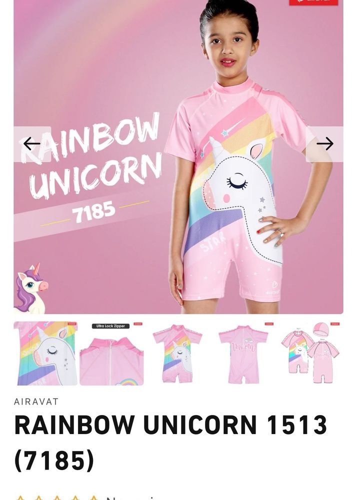 Rainbow Unicorn Swimsuit For 6-8 Yrs